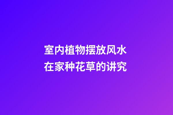 室内植物摆放风水 在家种花草的讲究